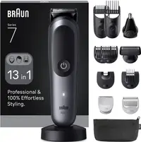 Aparat de tuns pentru față/păr/corp Braun - AIO7560, Black/Grey