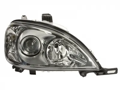 Far dreapta (H7, reglaj electric, cu motoras, fundal cromat, fundal transparent) MERCEDES Clasa M 1998-2001