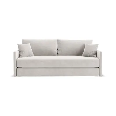 Canapea bej extensibilă cu tapițerie din catifea 209 cm Shannon – Cosmopolitan Design