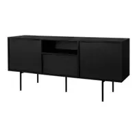 Comodă TV neagră 180x79x50 cm Bau – noo.ma