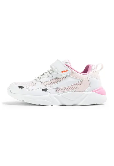 Pantofi sport din material textil cu garnituri animal print - Alb/Roz pastel