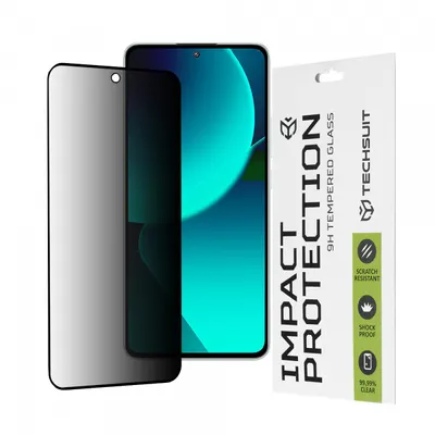 Folie de protectie Ecran Privacy Techsuit pentru Xiaomi 13T Pro / 13T, Sticla Securizata, Full Glue, 111D