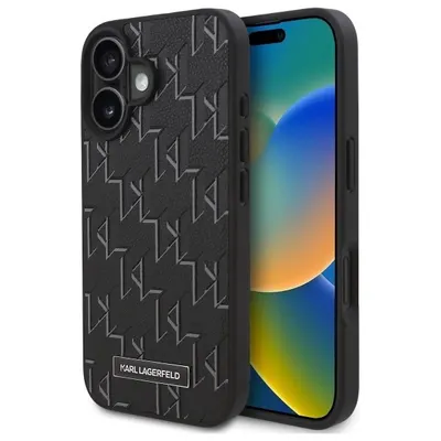 Husa MagSafe pentru Apple iPhone 16, Karl Lagerfeld, Hot Stamp, Neagra