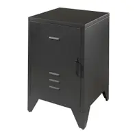 Noptieră de copii neagră din metal BRONXX – Vipack
