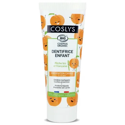 Pasta de Dinti pentru Copii pentru Prevenirea Cariilor (7-12 ani) cu Piersici Bio 50ml
