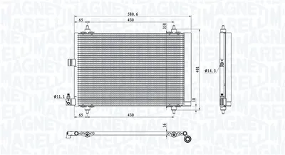 Condensator climatizare (cu uscator) potrivit CITROEN BERLINGO, BERLINGO MINIVAN, XSARA, XSARA PICASSO, XSARA HATCHBACK, XSARA KOMBI; PEUGEOT 406, 607, PARTNER, PARTNER ORIGIN 1.1-Electric 05.96