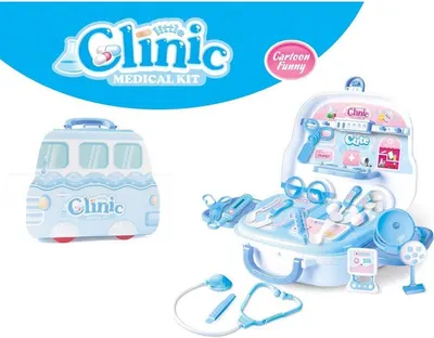Jucarie pentru copii Little Clinic - Doctor in valiza, albastru