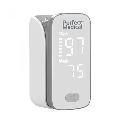 Pulsoximetru de deget Perfect Medical, monitorizare SpO2 si puls, alb