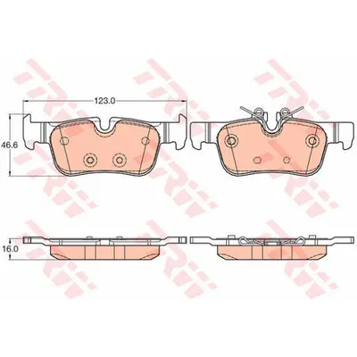 Set placute frana, frana disc TRW GDB2063