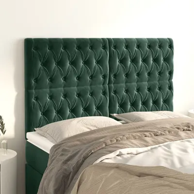 Gossi tablii de pat, 4 buc, verde inchis, 80x7x78/88 cm, catifea