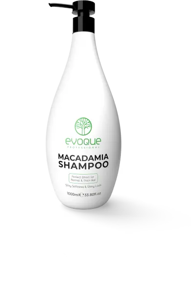 sampon Macadamia EVOQUE USA, 1000 ml - Curatare profunda si nutritie pentru par gros si cret