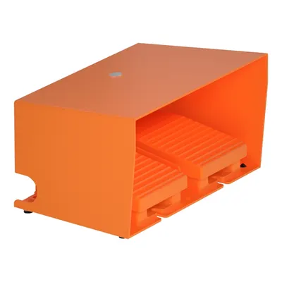 Comutator De Picior Dublu - Ip66 - Cu Capac - Metalic - Portocaliu - 2 Nc + 2 No