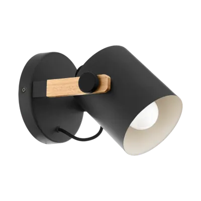 Lampa perete HORNWOOD negru, creme 220-240V,50/60Hz