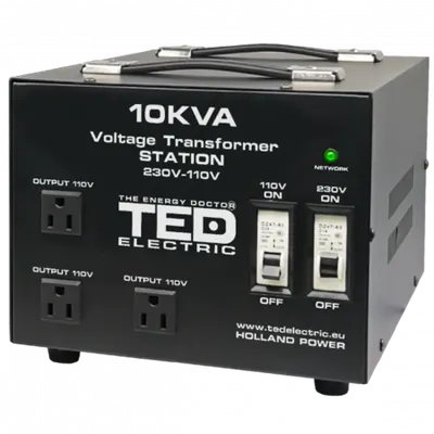Transformator 220V la 110V, 10KVA 8000W cu carcasa, TED