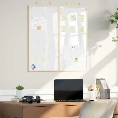 vidaXL Tablă de Anunțuri 80 x 80 x 1.4 cm Lemn masiv de pin Alb