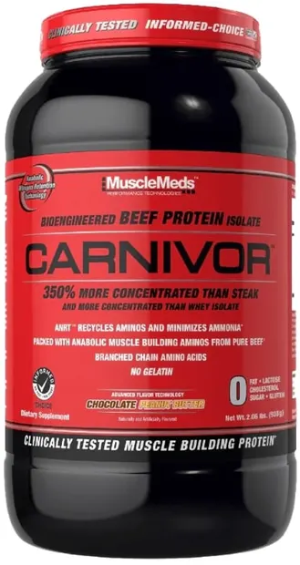 Carnivor Beef Protein, ciocolată cu unt de arahide, 908 g, Muscle Meds