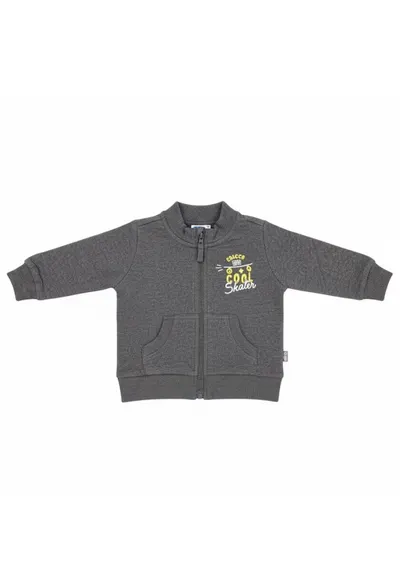 Bluza de trening cu buzunare oblice si fermoar