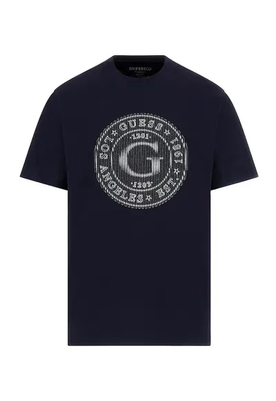 Tricou din bumbac cu logo brodat - Negru/Gri deschis