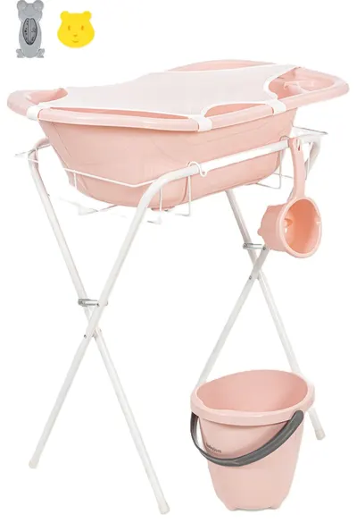 Set pentru baie bebe din 7 piese BabyJem - Soft Pink