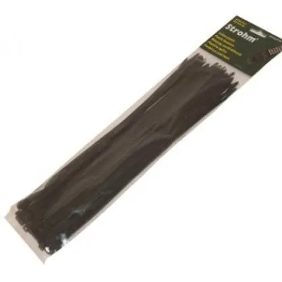 Set 50 coliere (soricei), plastic, 300x4.8mm Strohm SM-CV-300-4-8-BK, negru
