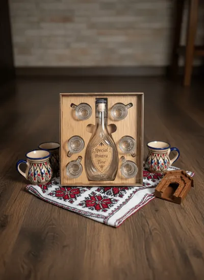 SticlAƒ DecoratAƒ + 6 PAƒhAƒrelÐ µ mesaj Special pentru tine!