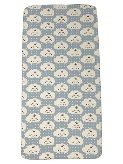 Cearsaf cu elastic roata 120x60 cm Norisori zambareti albastri