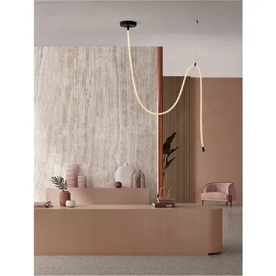 Lampa suspendata ILANE Triac Dimabil Nisipiu Negru Otel & Silicone LED 32 Wat 220-240Volt 1600Lm 3000K IP20