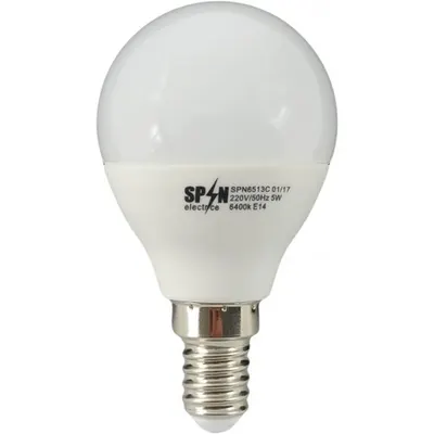 Bec Led Sferic E14, model glob G45, 7W=60W, 2700K, lumina calda