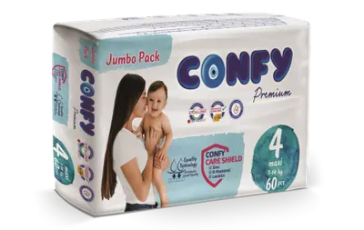 Scutece copii pentru 7 - 14kg Nr.4 Premium Maxi, 60 bucati, Confy