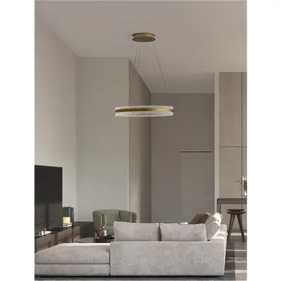 Lampa suspendata AGOS Auriu Aluminiu & Acrylic Triac Dimabil LED 75 Wat 230 Volt 2947Lm 3000K IP20