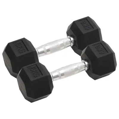 vidaXL Gantere, 2 buc., 6 kg, total fontă