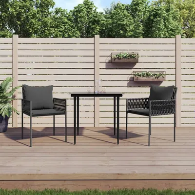 Gossi set mobilier de gradina cu perne, 3 piese, poliratan si otel
