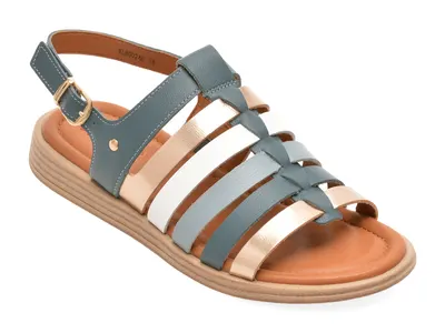 Sandale PASS COLLECTION bleumarin, KL60024, din piele naturala