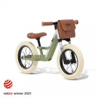 Bicicleta copii fara pedale Berg Biky Retro Green 12 inch, anvelope pneumatice, scaun reglabil pe inaltime 32-45 cm, inaltime utilizator 90-120 cm, greutate maxima utilizator 30 kg, varsta 2,5-5 ani