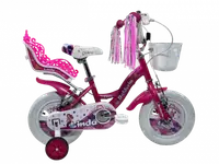 Bicicleta copii Belderia Linda, culoare roz, roata 16 , cadru din otel