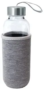 Sticlă de sticlă Nerthus - Gri, protecție din neopren, 400 ml
