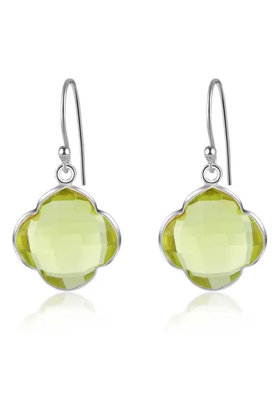 Cercei de argint veritabil cu quartz Capucine - Argintiu