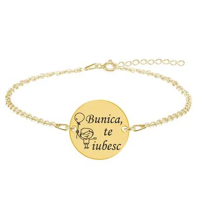 Granny - Bratara personalizata din argint 925 placat cu aur galben 24K - Banut