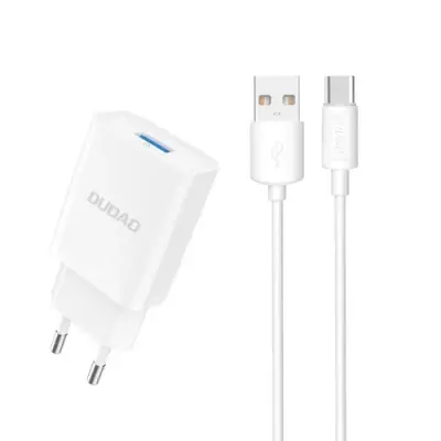 Incarcator retea Dudao A4EU, USB-A 2.1A, Alb