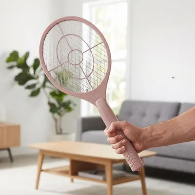 Paletă electrică anti insecte, 17x46 cm, culoare roz