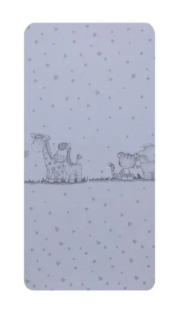 Cearceaf din bumbac pentru saltea 120x60 cm Safari Friends alb Beberoyal