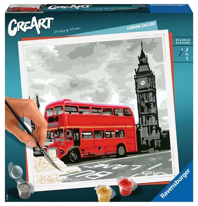Set de pictură pe numere Ravensburger CreArt - Autobuz în Londra