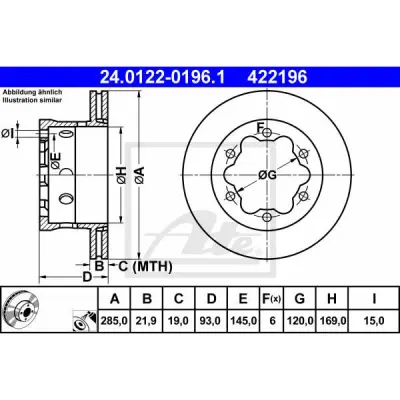 Disc frana ATE 24.0122-0196.1