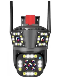 Camera de supraveghere inteligenta 4K cu senzor de miscare LED infrarosii si lumini LED albe