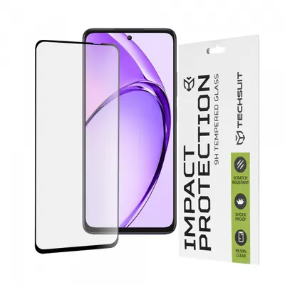 Folie de protectie Ecran Techsuit pentru Oppo A80, Sticla Securizata, Full Glue, 111D, Neagra