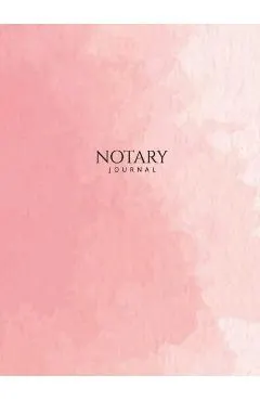 Notary Journal: Hardbound Public Record Book for Women, Logbook for Notarial Acts, 390 Entries, 8.5 x 11, Pink Blush Cover
