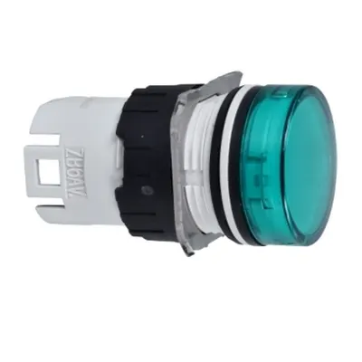 Pilot Capac de Lampa, Ø 16, Rotund, Lentila Simpla Verde