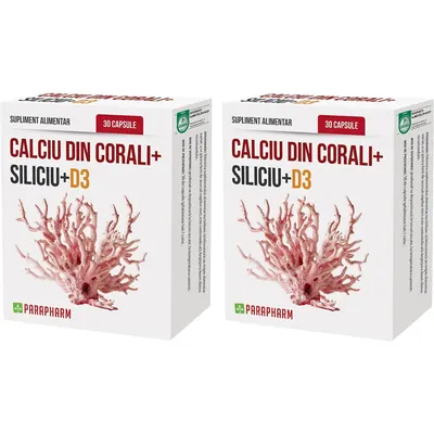 Pachet Calciu din Corali+Si+D3 30cps+30cps