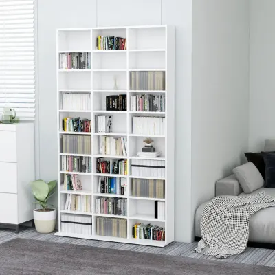 vidaXL Dulap pentru CD-uri, alb, 102x23x177,5 cm, lemn compozit