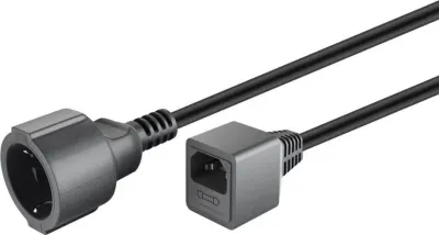 Cablu prelungitor pentru UPS C14 la Schuko 0.2m siguranta 10A, Goobay 51476